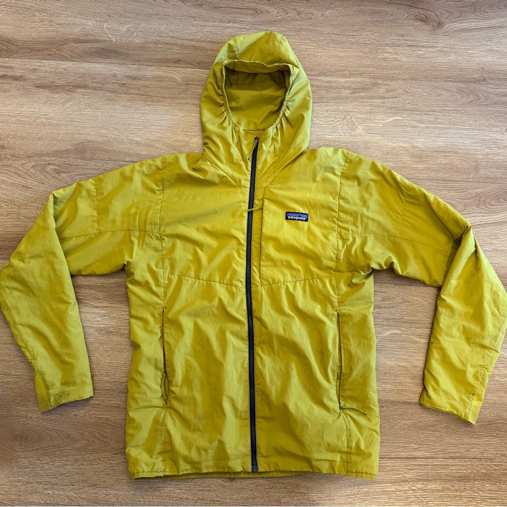 Men's Patagonia Nano Air Primaloft Insulated Hoody Textile Green Yellow Size M